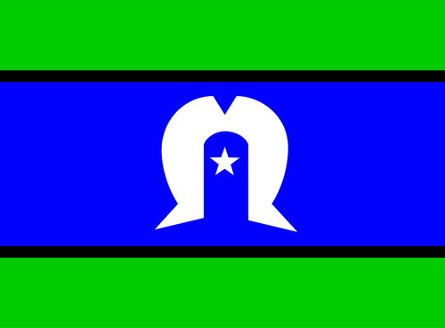 Flaga Wysp cieśninę Torresa wektor rysunek